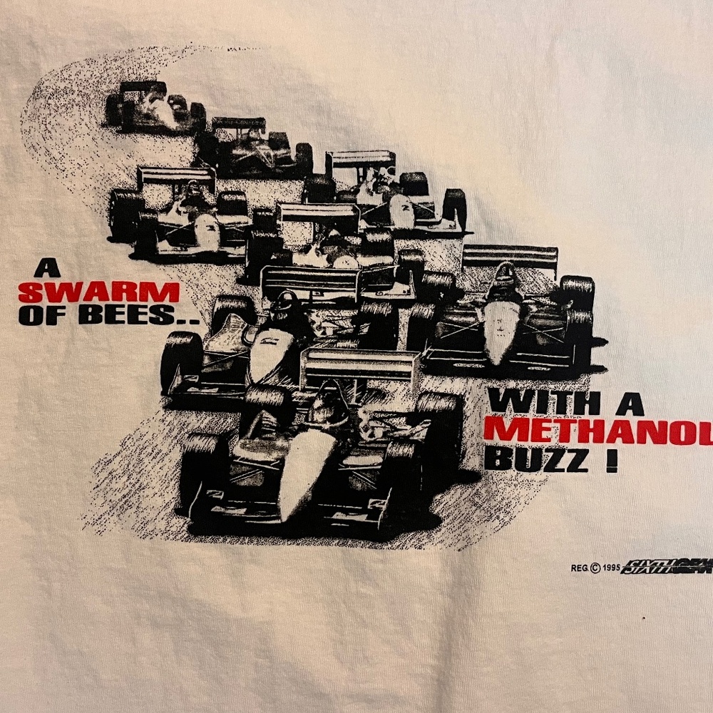 Vintage 90’s 6th Gear Formula 1 Racing T-shirt XL Jerzees “Swarm of Bees…” Mens